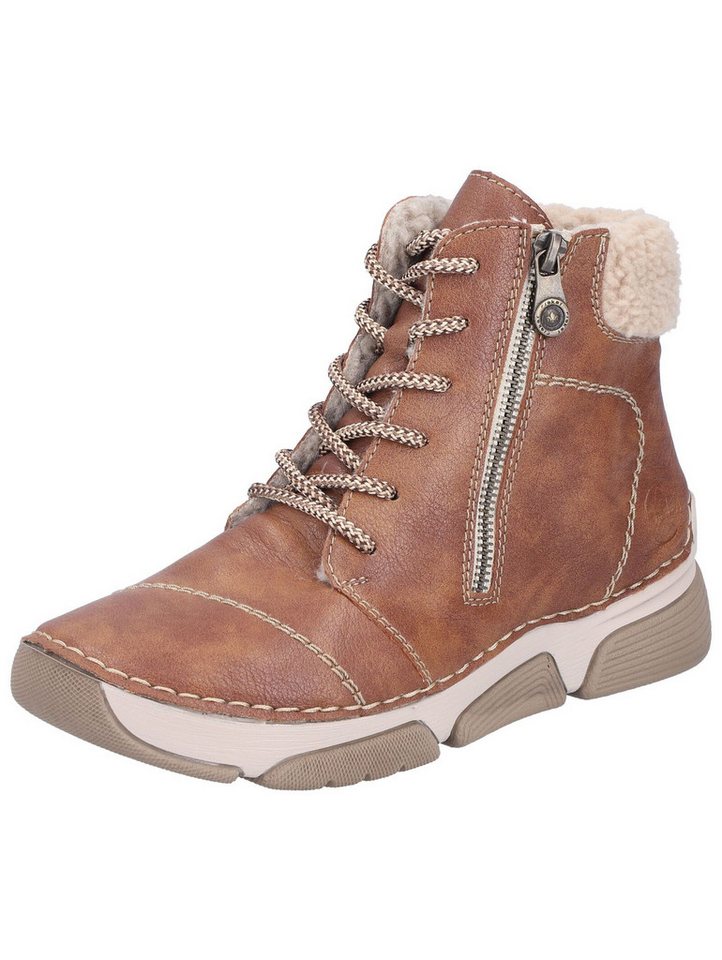 Rieker Stiefelette Lederimitat/Textil Schnürstiefelette