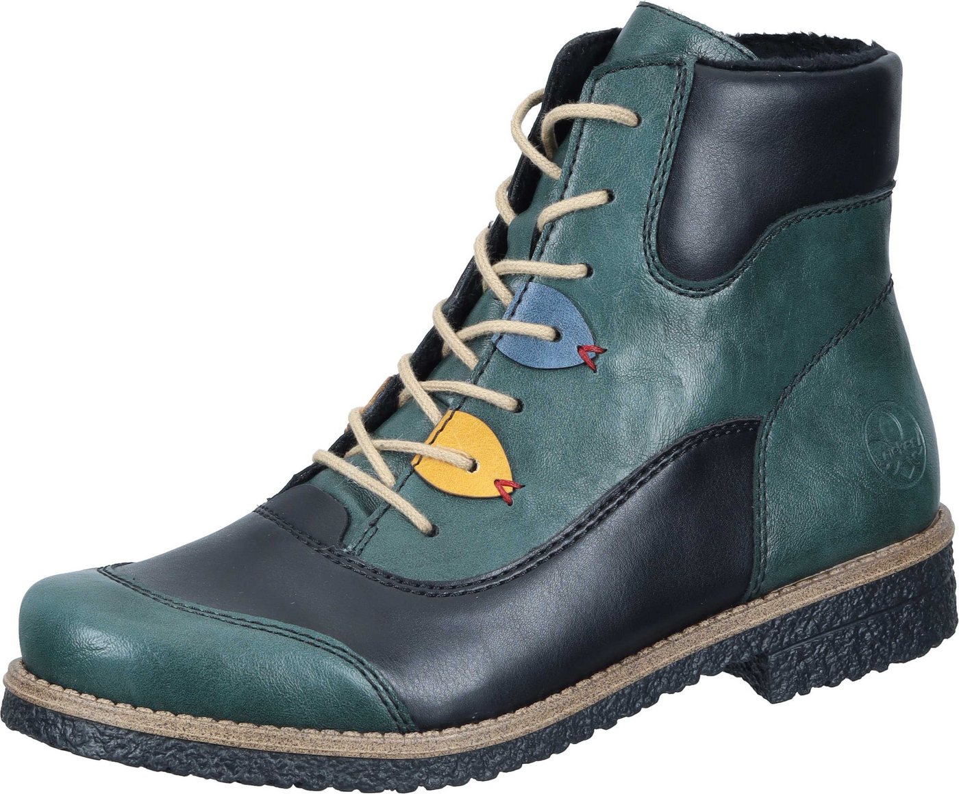 Rieker Stiefeletten Schnürstiefelette aus strapazierfähigem Synthetik (blau)