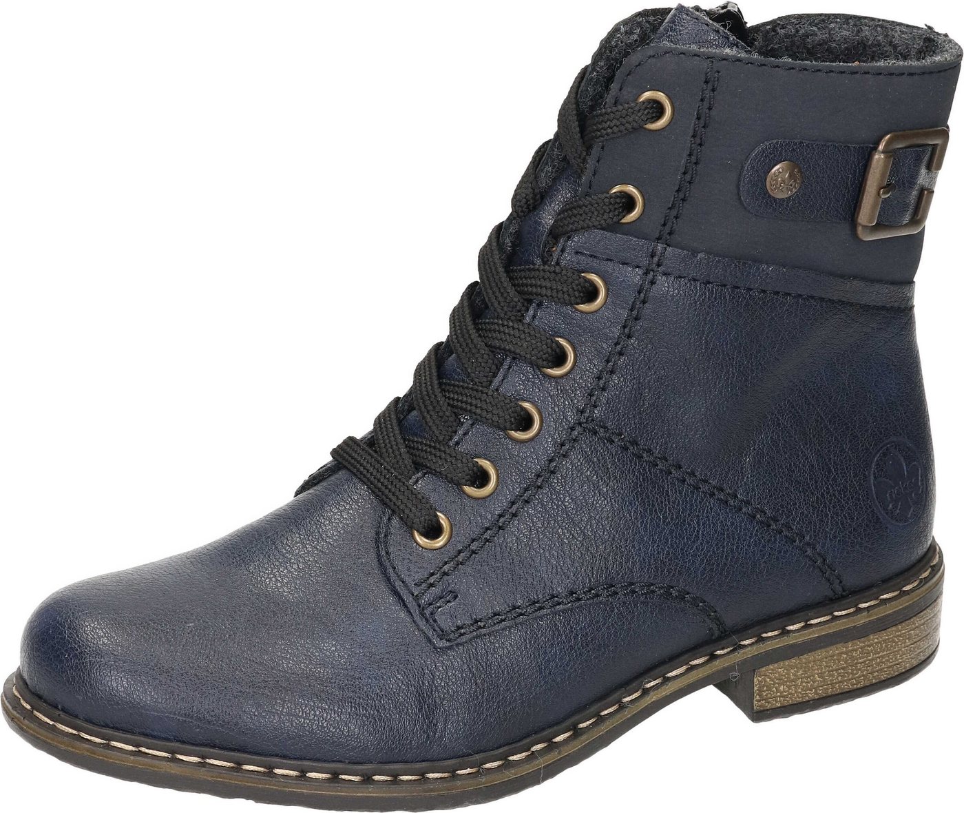 Rieker Stiefeletten Schnürstiefelette aus strapazierfähigem Synthetik (blau)