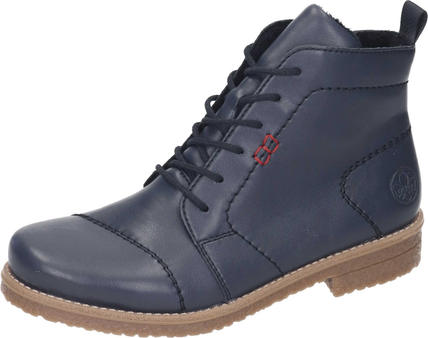 Rieker Stiefeletten Schnürstiefelette aus strapazierfähigem Synthetik (blau)