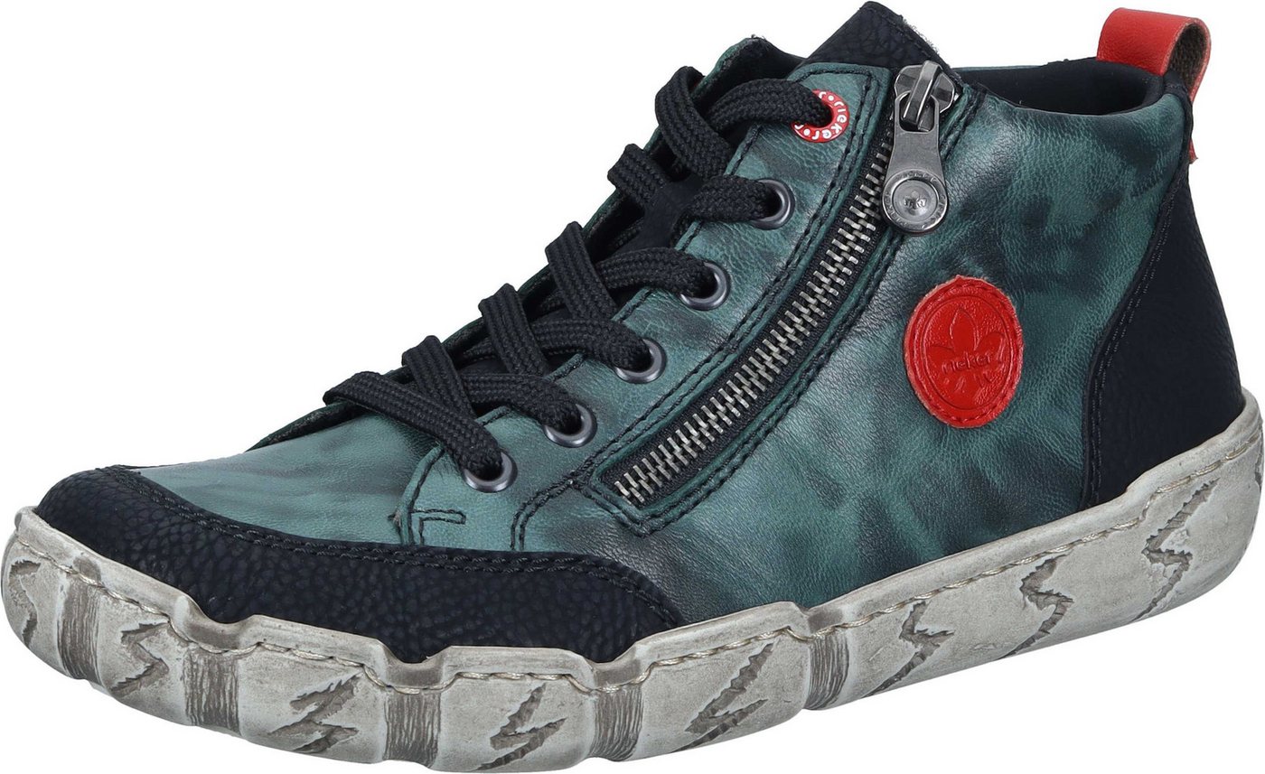 Rieker Stiefeletten Schnürstiefelette aus strapazierfähigem Synthetik (grün)