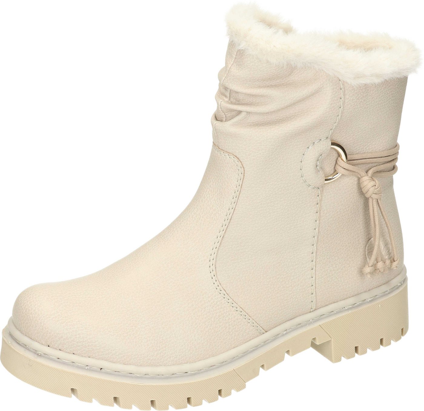 Rieker Stiefeletten Stiefelette aus strapazierfähigem Synthetik (beige)