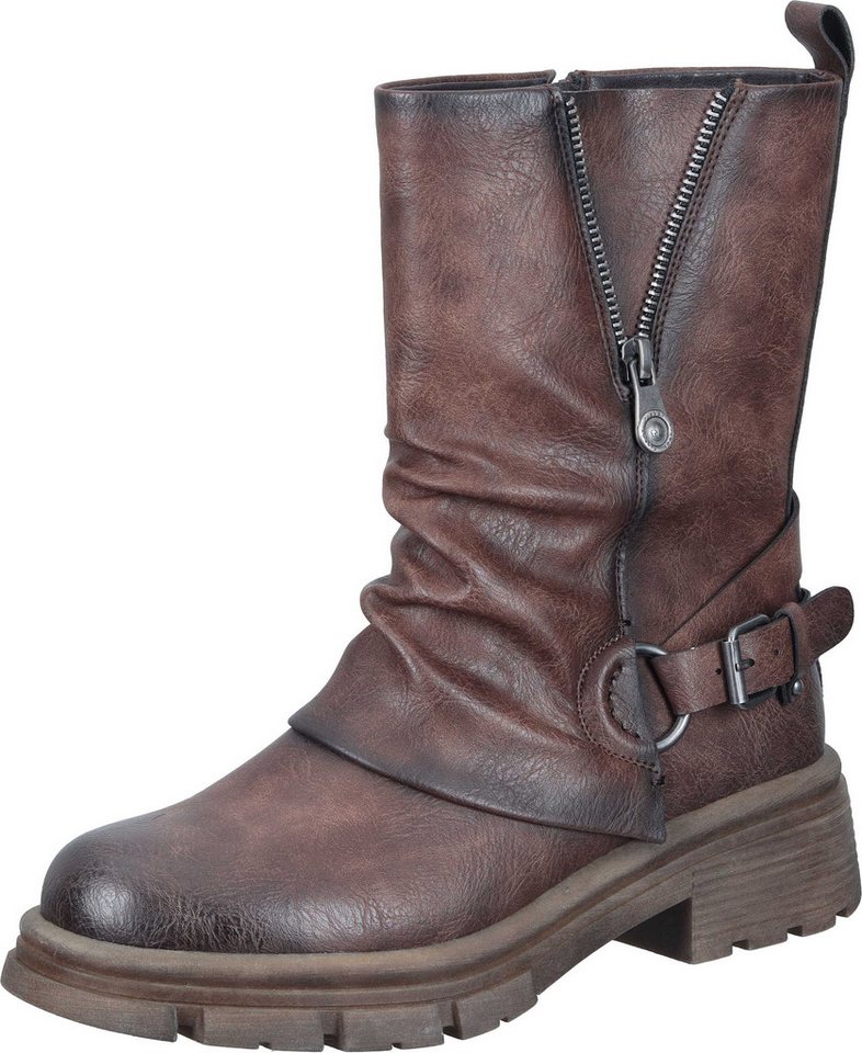 Rieker Stiefeletten Stiefelette aus strapazierfähigem Synthetik (braun)