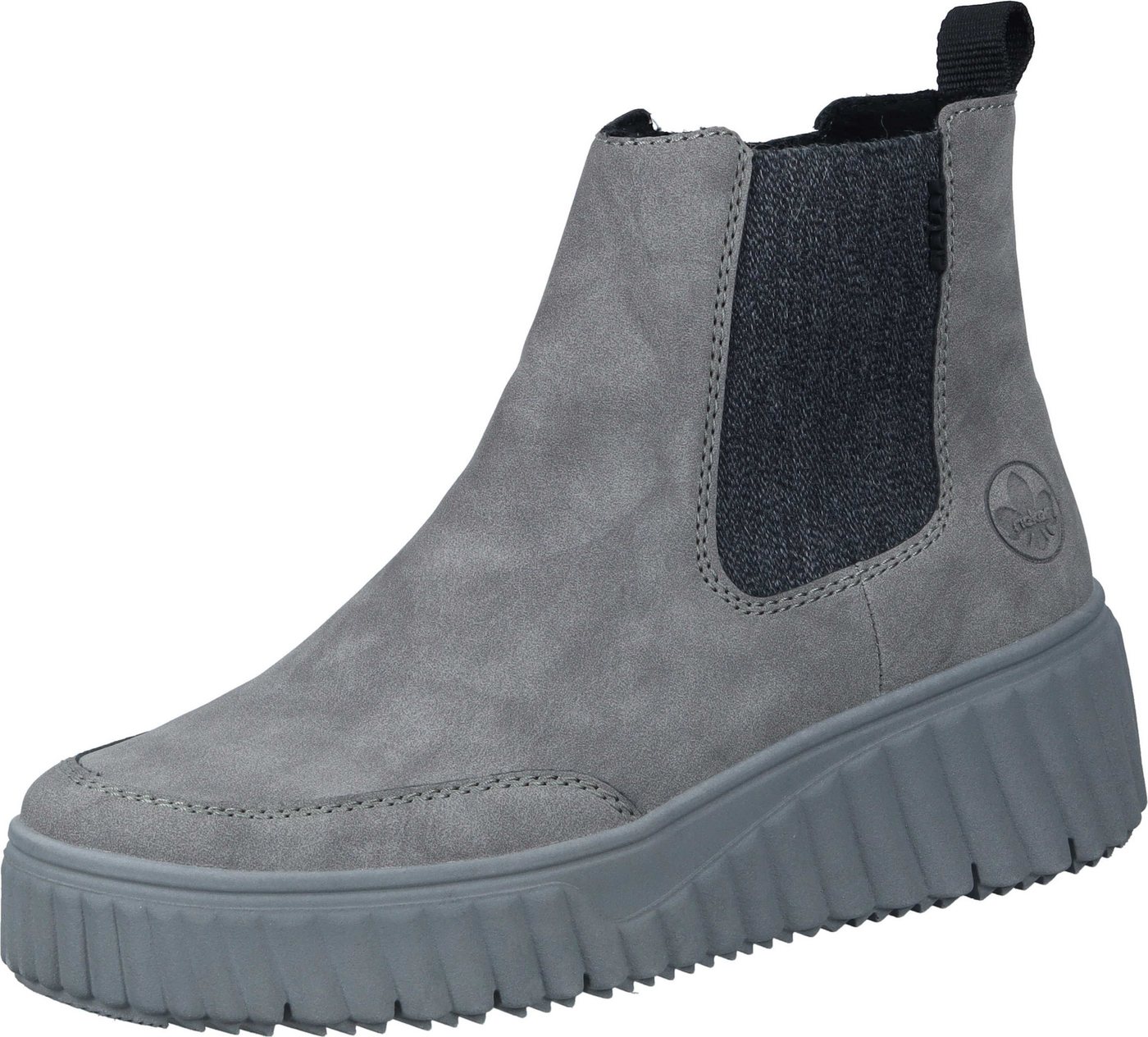 Rieker Stiefeletten Stiefelette aus strapazierfähigem Synthetik (grau)