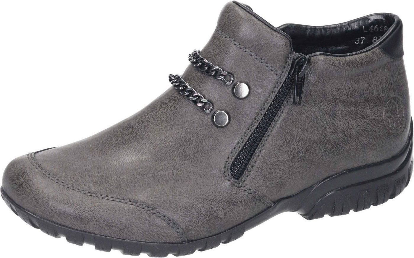 Rieker Stiefeletten Stiefelette aus strapazierfähigem Synthetik (grau)