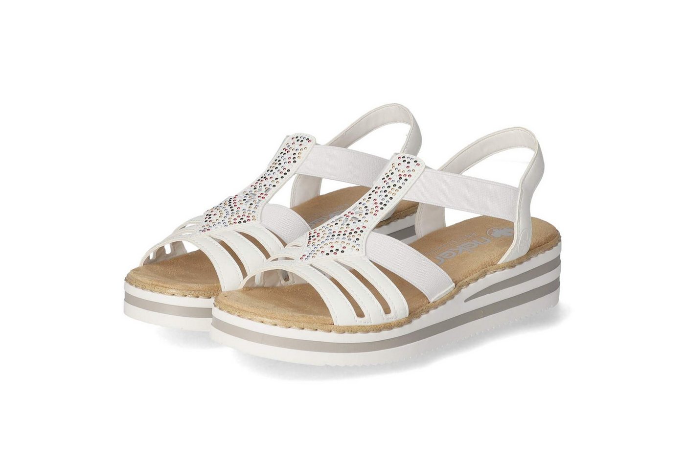 Rieker V0240-80 Damen Synthetik weiß Sandalette