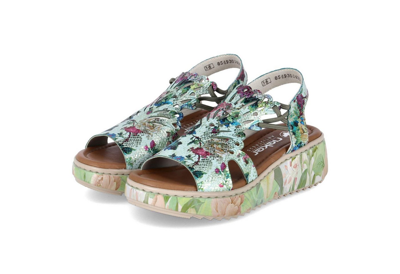 Rieker V1784-90 Damen Synthetik green Sandalette