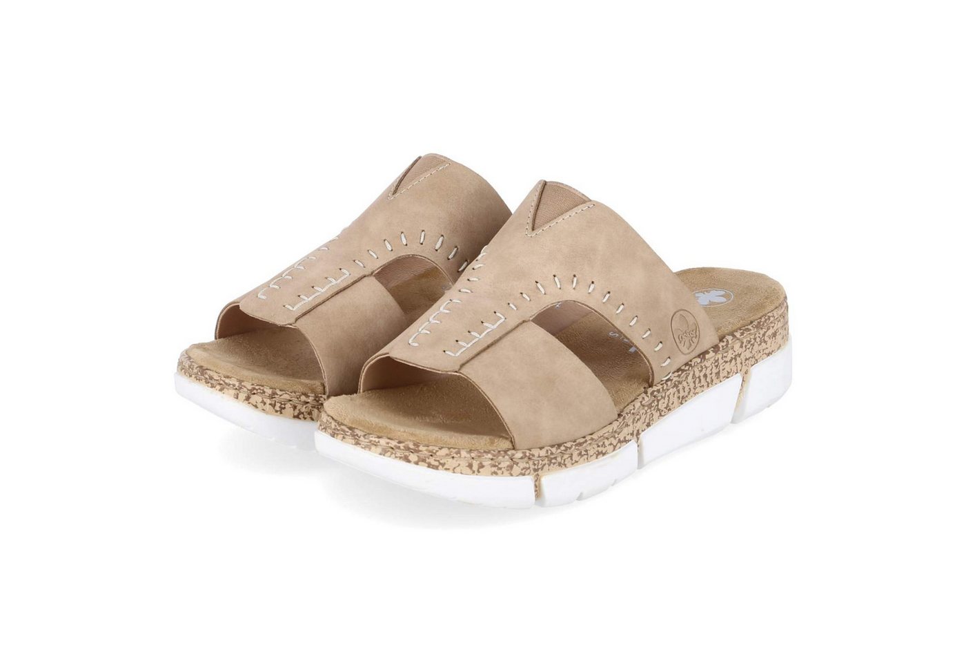 Rieker V2375-60 Damen Synthetik beige Pantolette