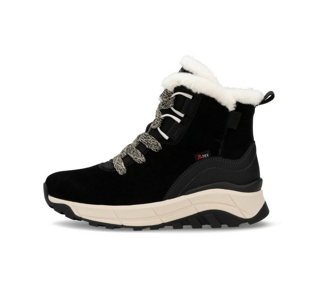 Rieker W0073-00 (Schnürstiefel mit Innenfutter, Rauleder) schwarz Damen Winterstiefel