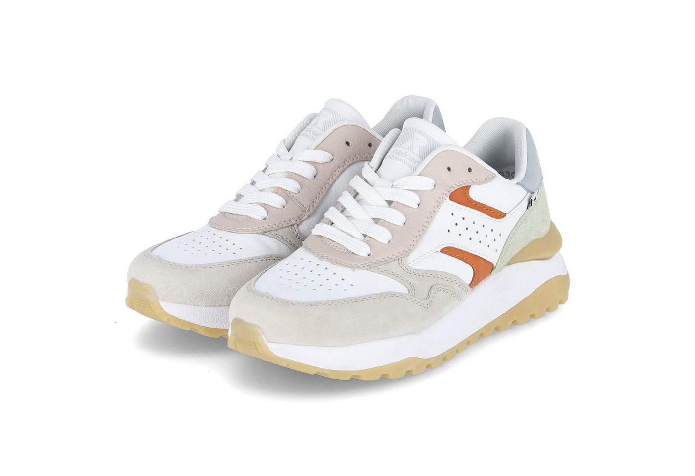 Rieker W2500-81 Damen Leder und Synthetik weiss Schnürschuh