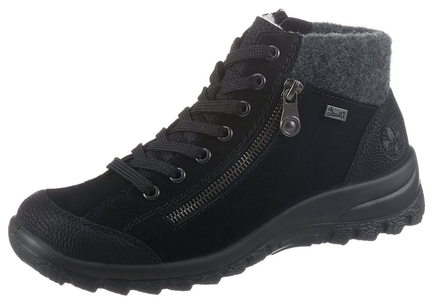 Rieker Winterboots, Outdoorboots, Winterstiefelette mit Filz-Schaftabschluss, Rieker TEX