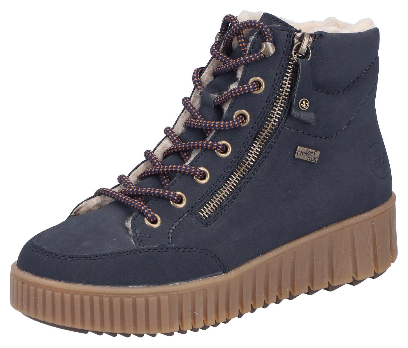Rieker Winterboots Plateaustiefelette, Schnürboots mit Warmfutter und TEX-Ausstattung