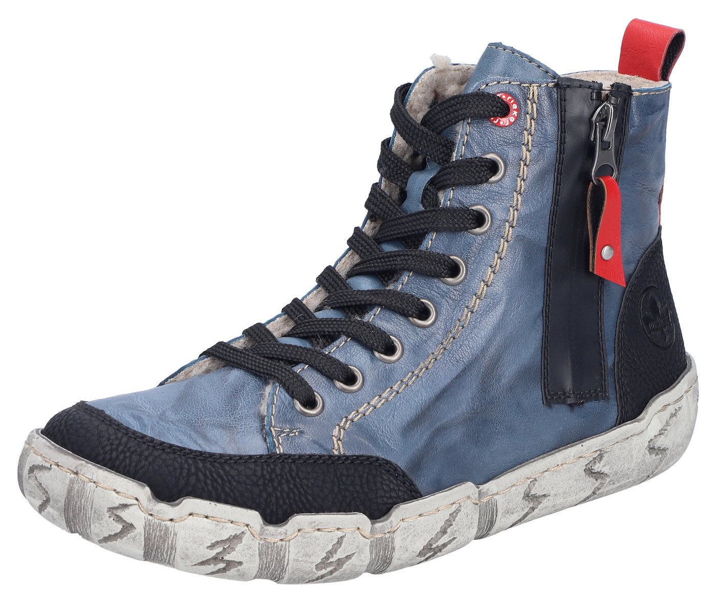 Rieker Winterboots Schnürboots, High Top Sneaker, Stiefelette, mit Anziehlasche