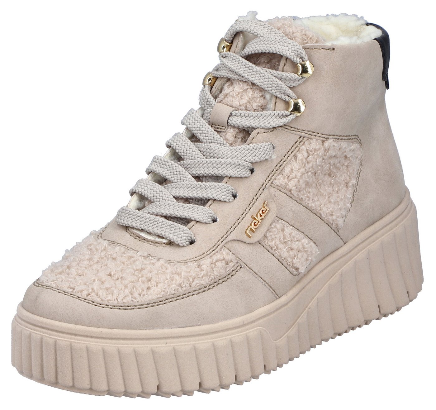 Rieker Winterboots Schnürboots, High Top Sneaker, Stiefelette mit gepolstertem Schaftrand
