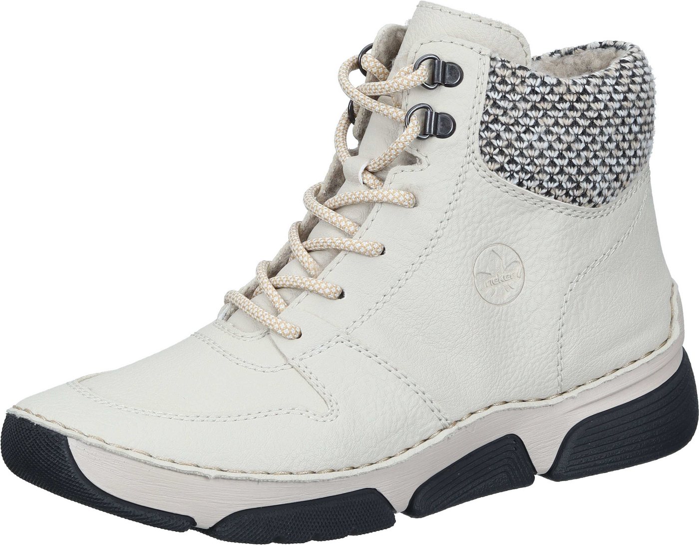 Rieker Stiefeletten Schnürstiefelette aus strapazierfähigem Synthetik (beige)