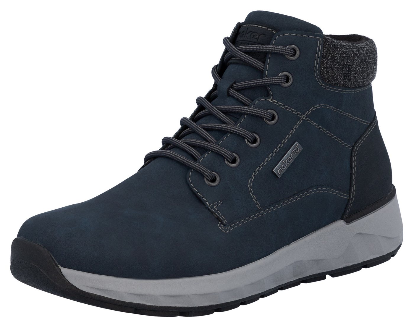 Rieker Winterboots Schnürboots, Stiefelette mit wasserabweisender riekerTEX-Membran (blau/grau)