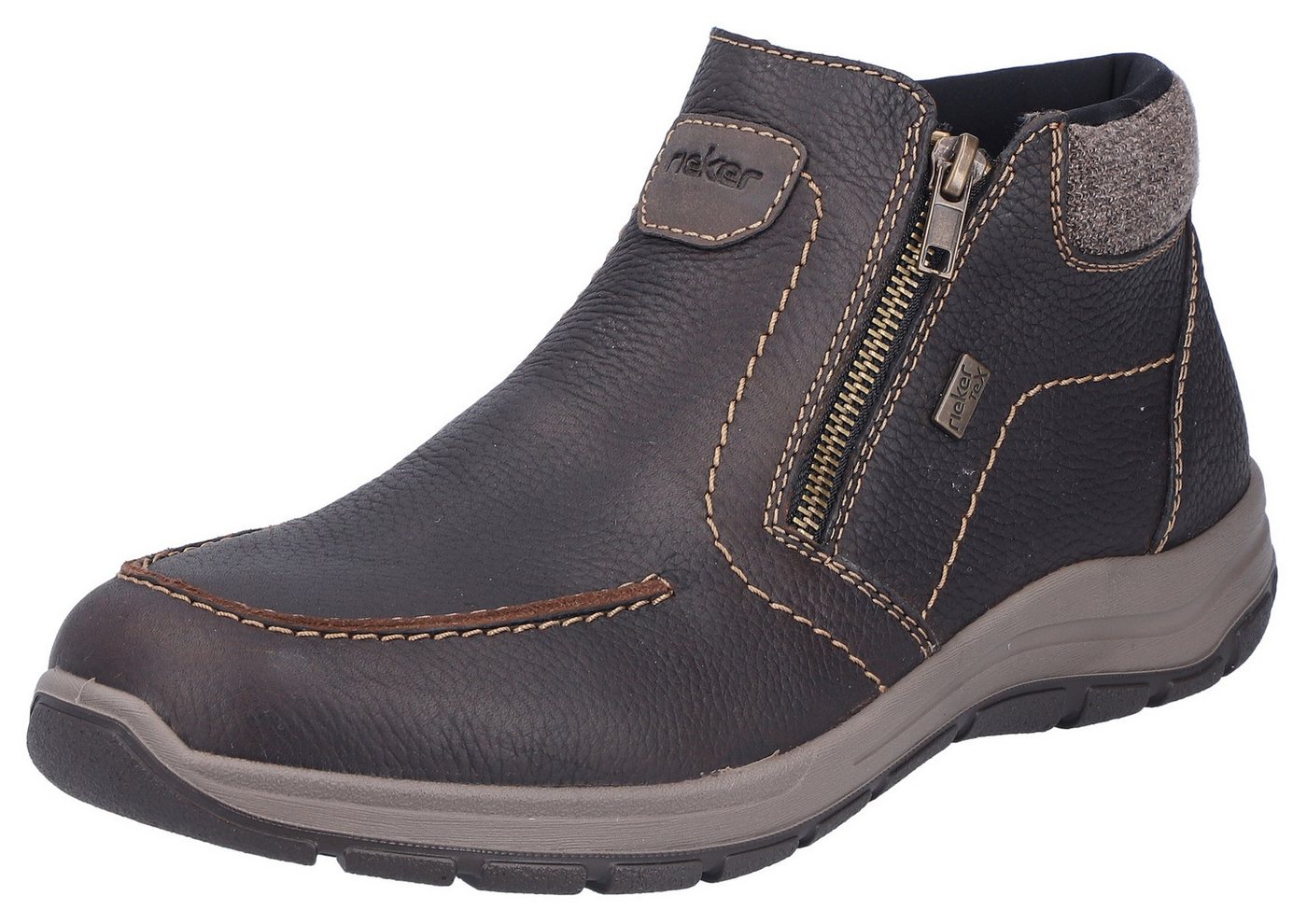 Rieker Winterboots, Stiefelette, Komfortschuh mit zwei praktischen Reißverschlüssen (braun)