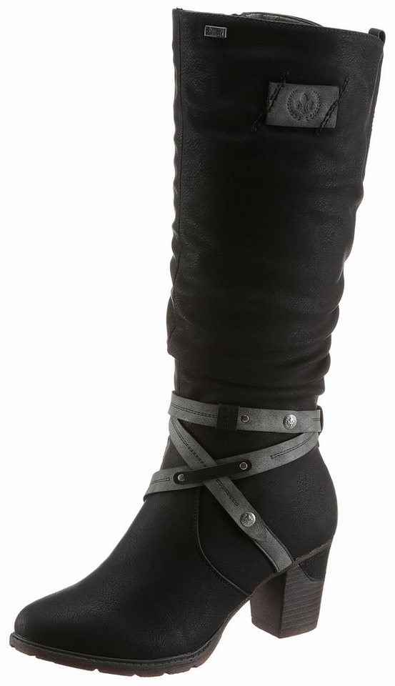 Rieker Winterstiefel, Blockabsatz, Rieker TEX-Membran, mit stylischem Zierriemchen