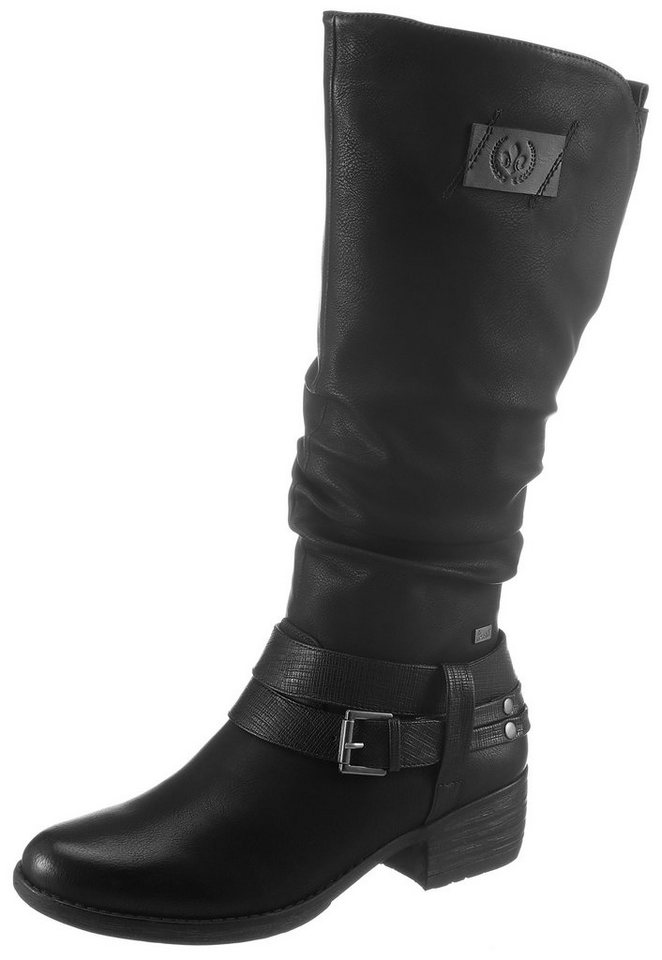 Rieker Winterstiefel, Boots, Warmfutter, Blockabsatz, mit auffälliger Schnalle