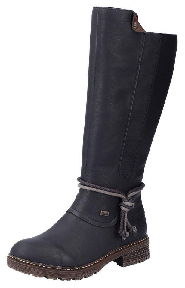 Rieker Winterstiefel, Langschaftstiefel, Blockabsatz, TEX-Membran, seitlicher Stretch