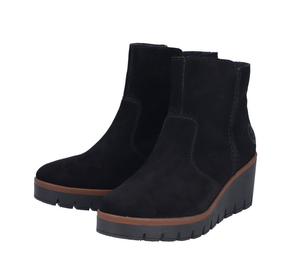 Rieker Winterstiefelette, Keilboots, Basic-Stiefelette mit Innenreißverschluss, schmale Form