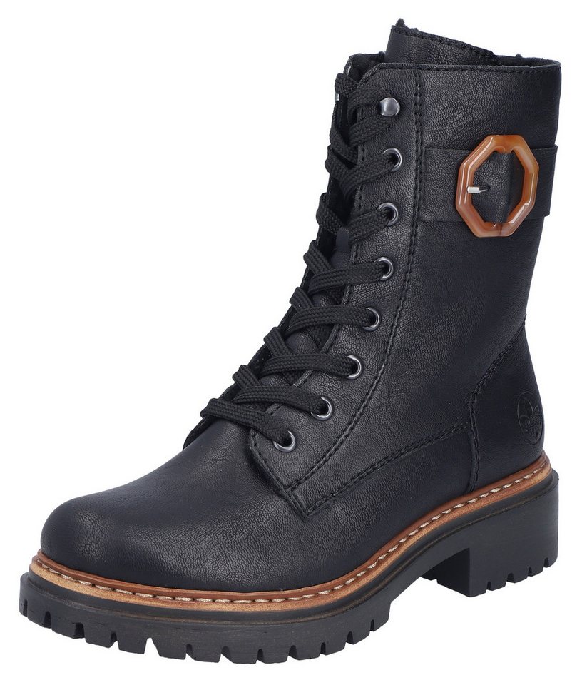 Rieker Winterstiefelette Schnürboots, Schnürstiefelette, Profilsohle, mit Innenreißverschluss