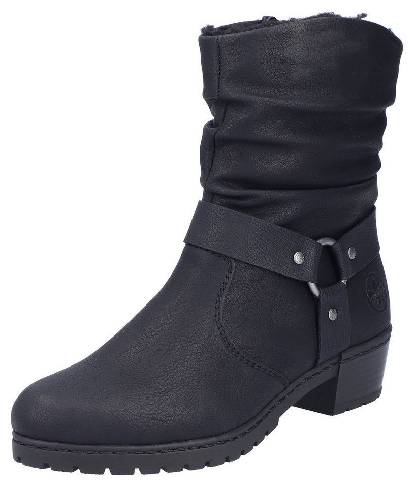 Rieker Winterstiefelette, Westernstiefelette, Cowboyboots, Blockabsatz, mit Zierriemen