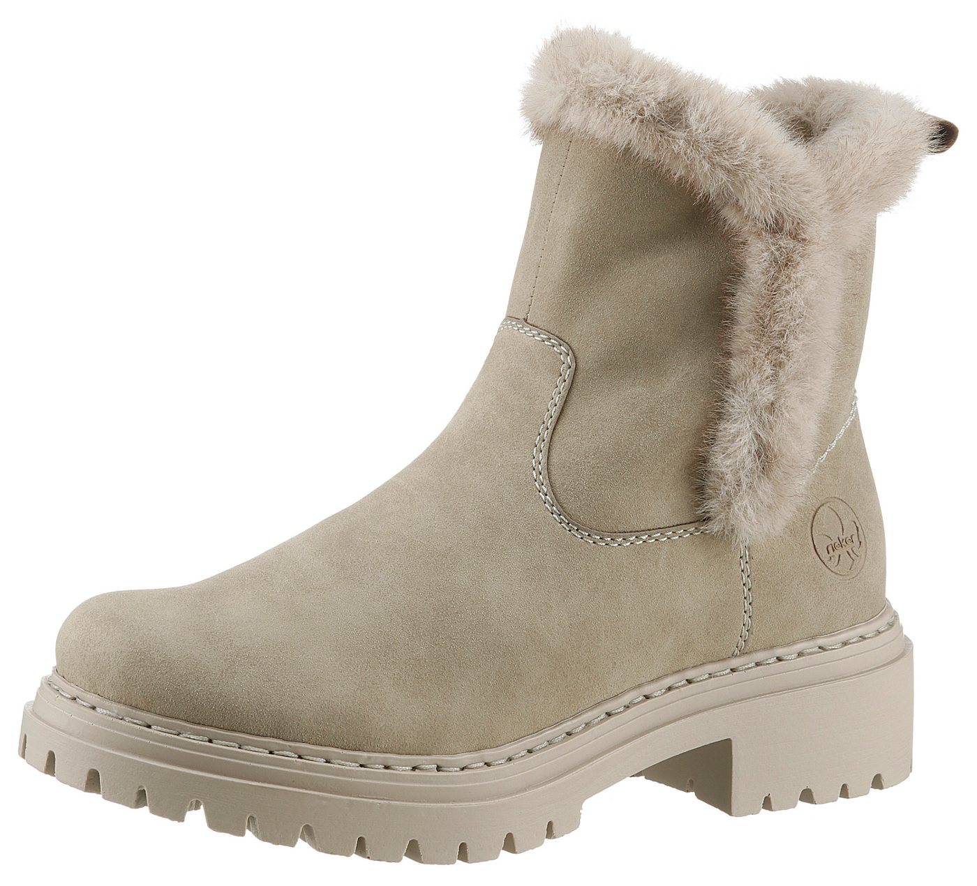 Rieker Winterstiefelette, Winterboots, Profilsohle, Blockabsatz, mit Innen-Reißverschluss
