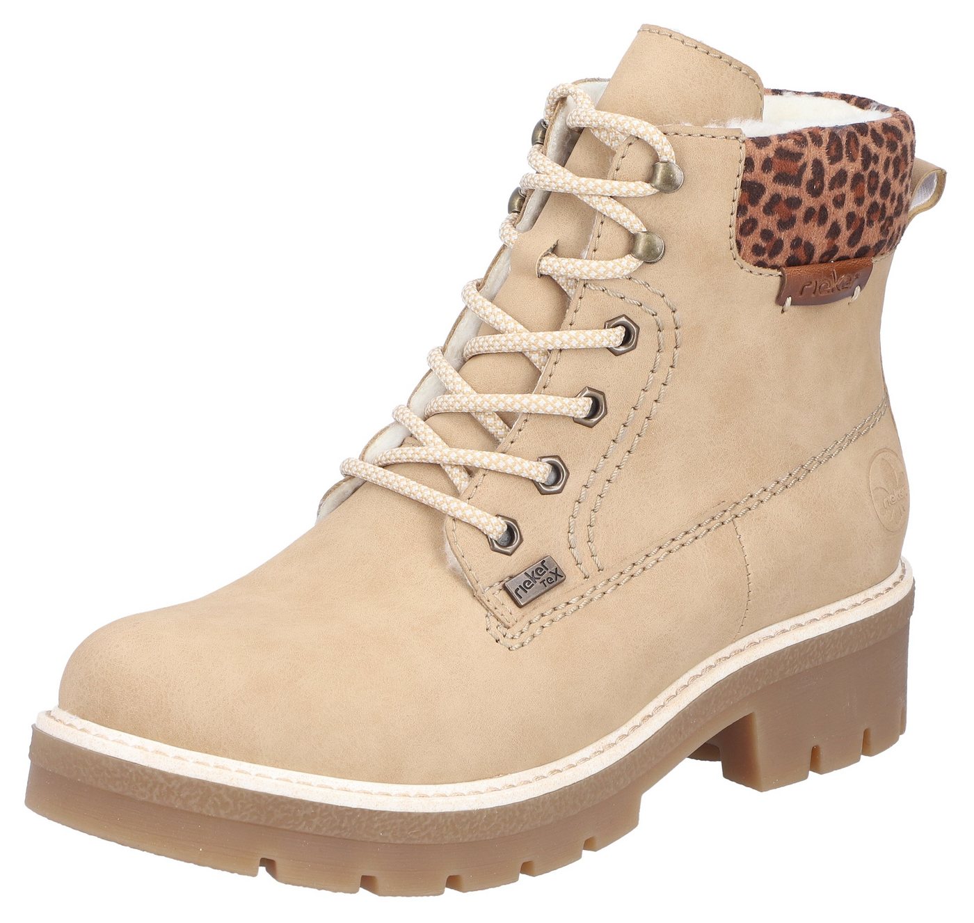Rieker Winterstiefelette Winterboots, Schnürboots mit wasserabweisender riekerTEX-Membran (beige)