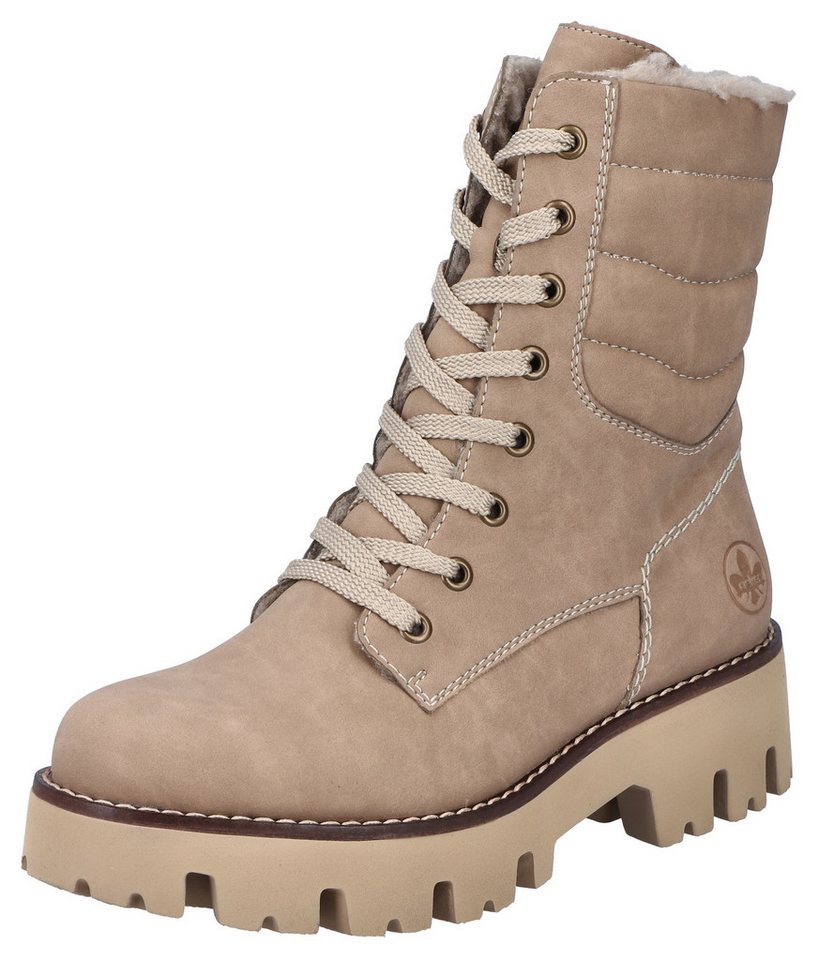 Rieker Winterstiefelette, Winterboots, Schnürboots, Profilsohle, mit Innenreißverschluss