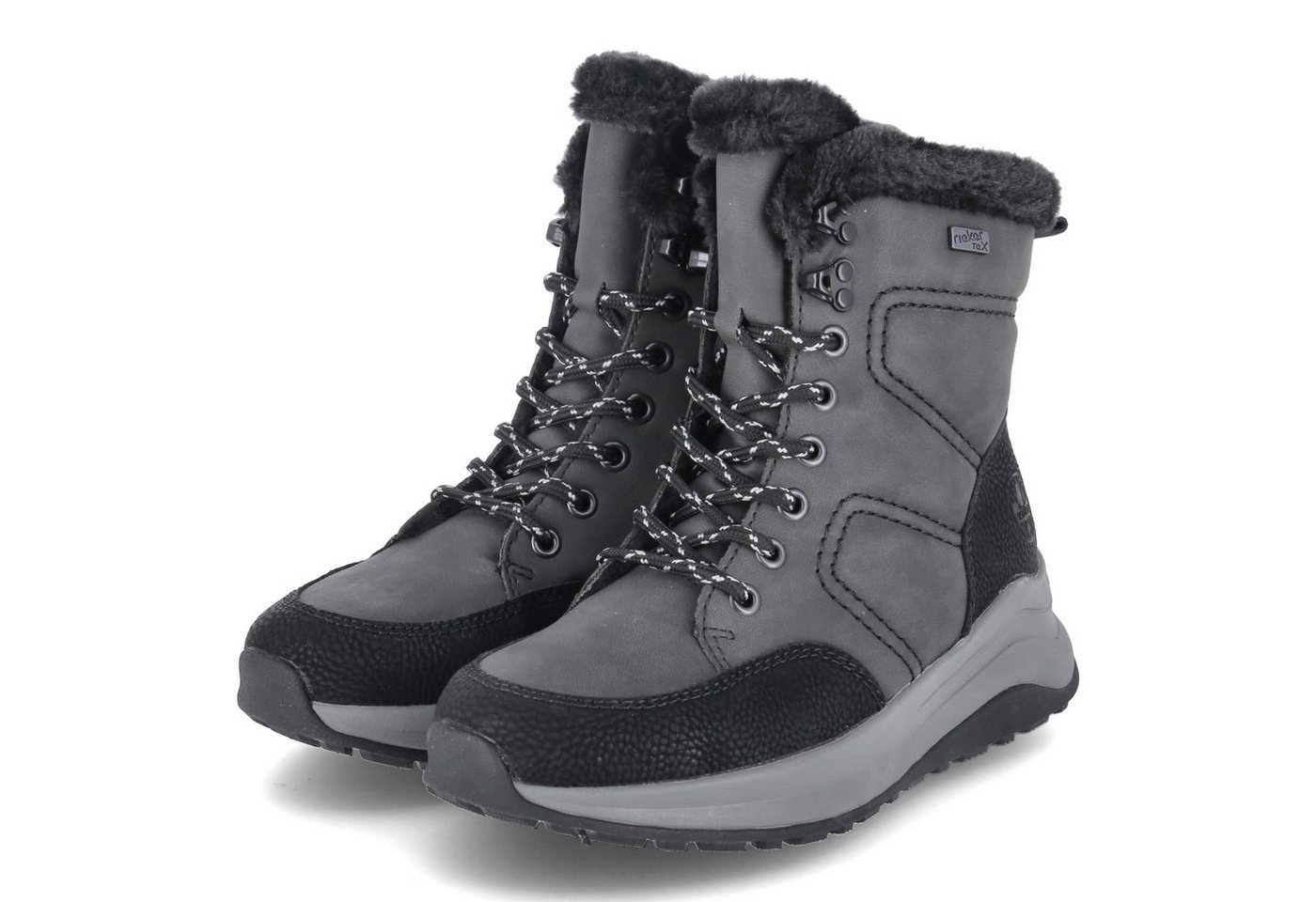 Rieker Z0922-45 Damen Kunstleder grau Winterstiefel
