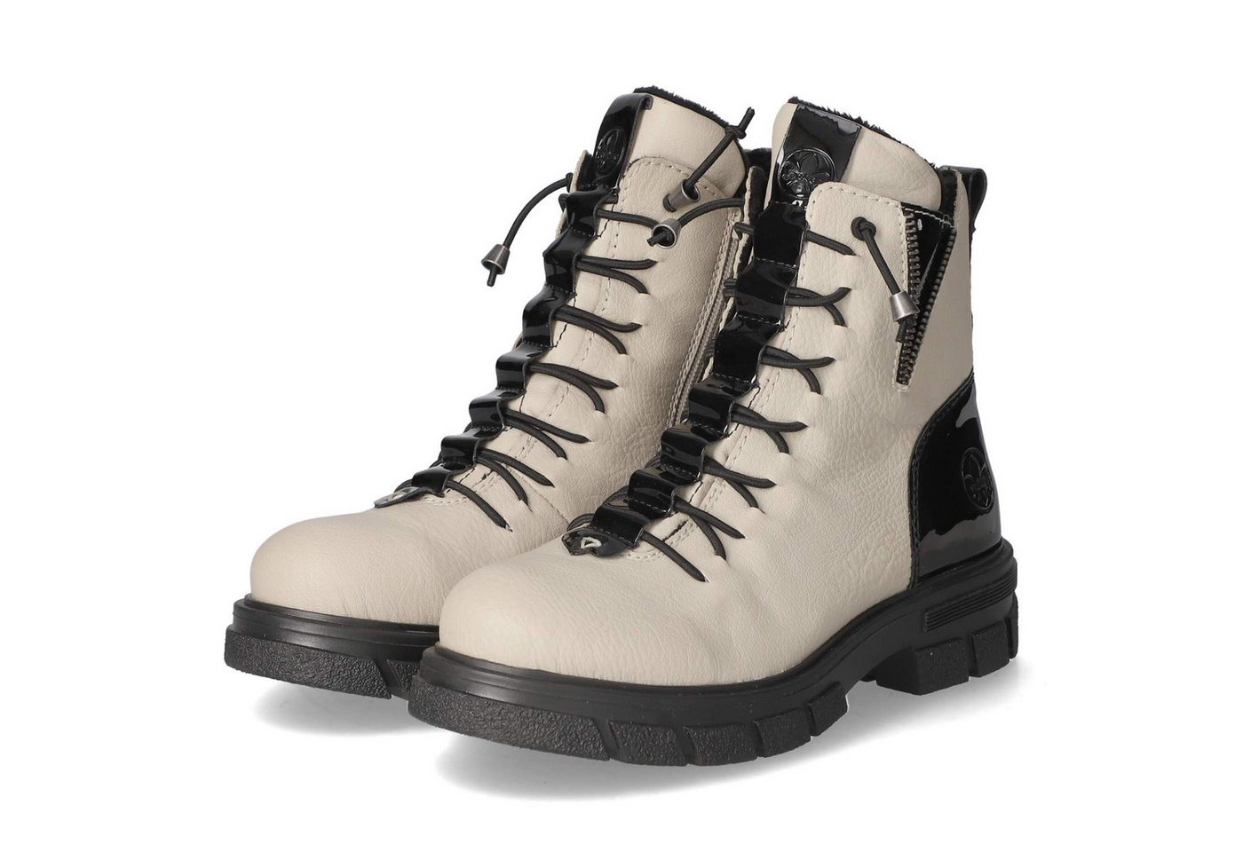 Rieker Z9152-60 Damen Synthetik beige Schnürstiefel