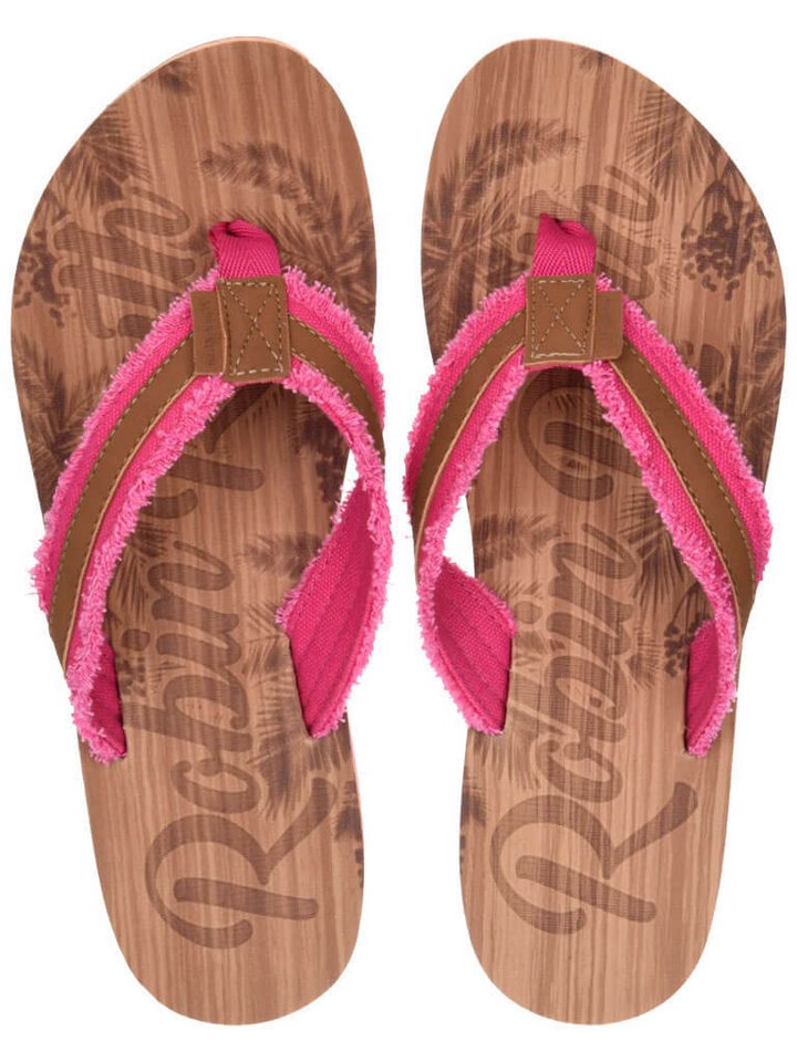 Robin Ruth FF-Damen Zehentrenner Damen Flip Flops mit flacher Sohle in verschiedenen Designs
