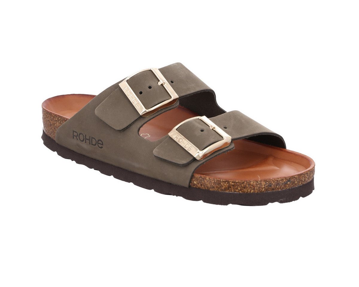 Rohde Alba Pantolette (1-tlg) Pantoletten - Verstellbare Schnallen, Ergonomisch geformtes Fußbett (braun)