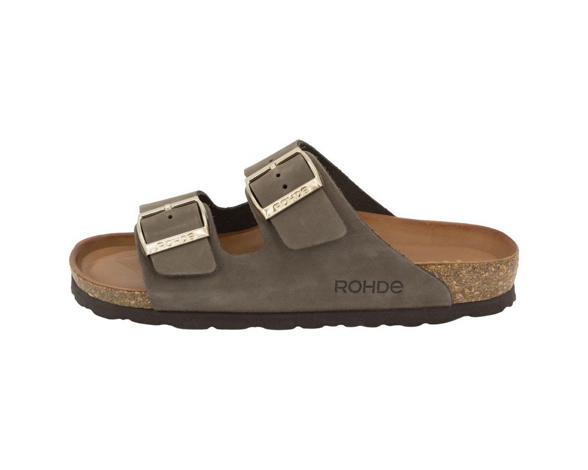Rohde Alba Pantolette (1-tlg) Pantoletten - Verstellbare Schnallen, Ergonomisch geformtes Fußbett (braun)