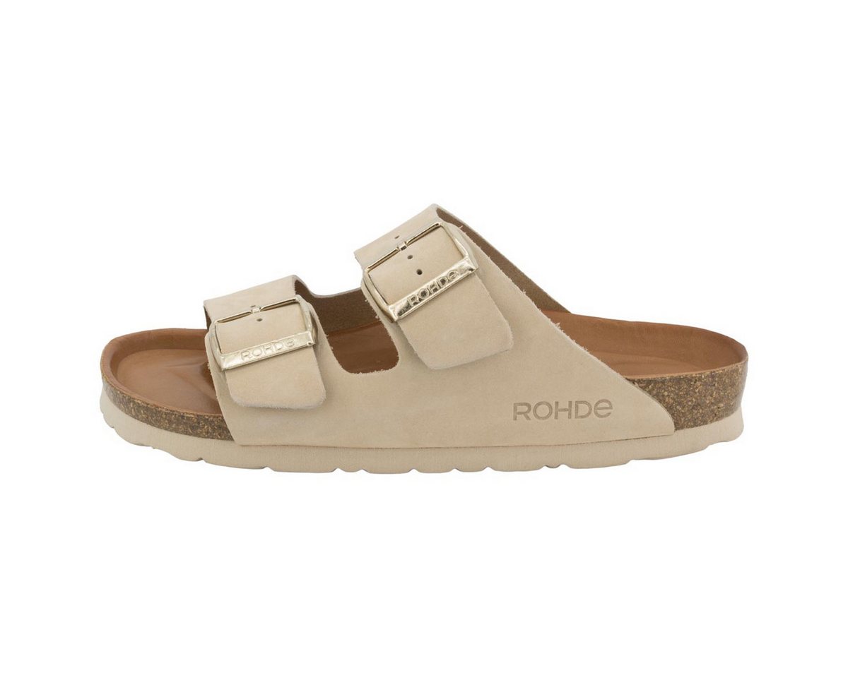 Rohde Alba Pantolette (1-tlg) Pantoletten - Verstellbare Schnallen, Ergonomisch geformtes Fußbett (Sahara)