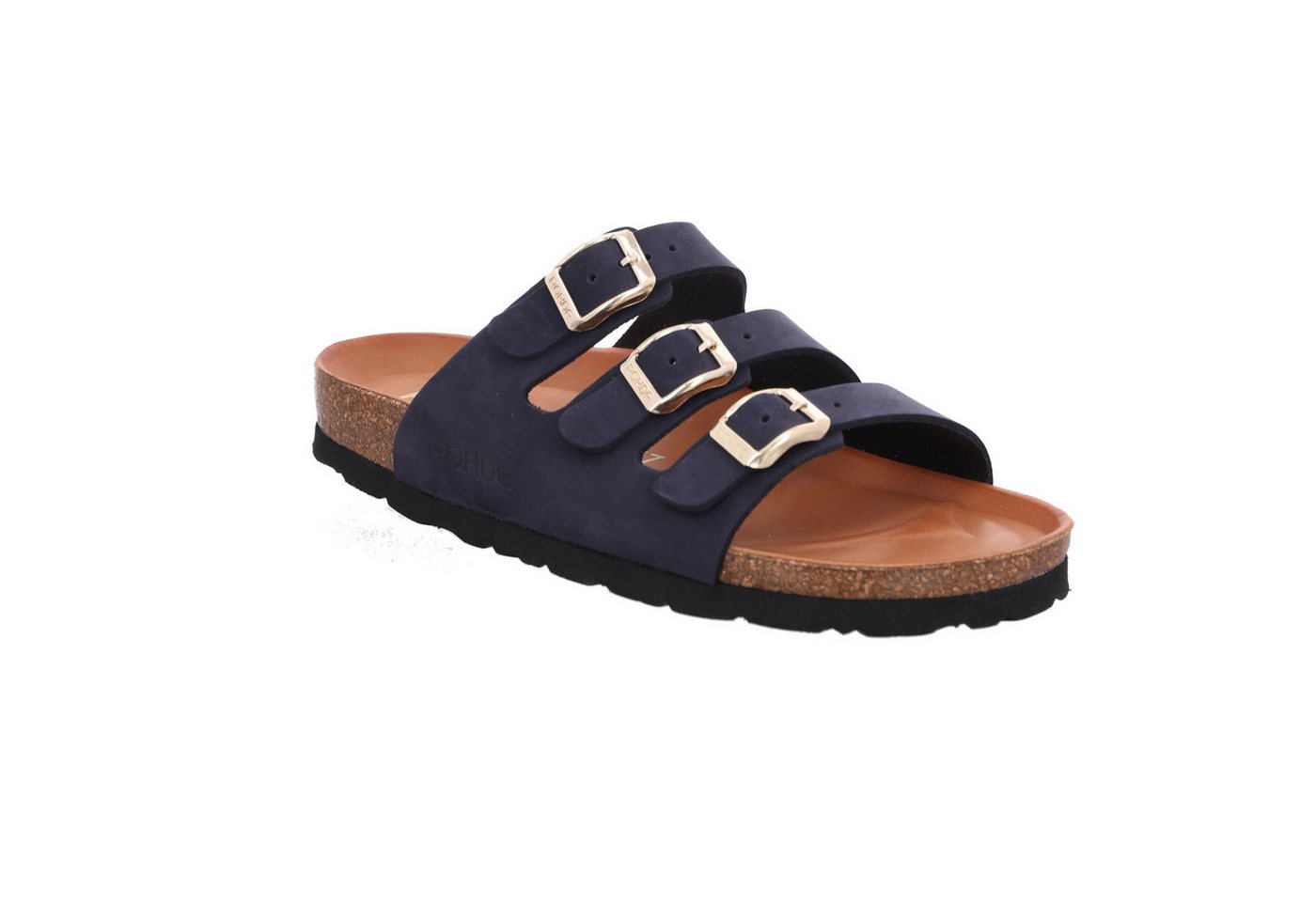 Rohde Alba Pantolette Sommerschuh, Hausschuh mit drei verstellbaren Schnallen (blau)