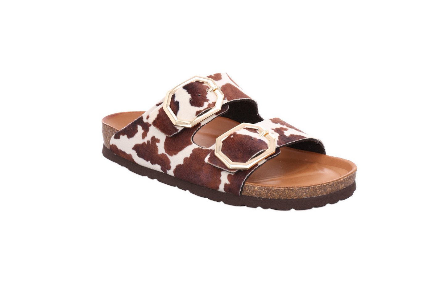 Rohde Alba Giraffe Pantolette Sommerschuh, Hausschuh mit angesagtem Kuhfell-Print