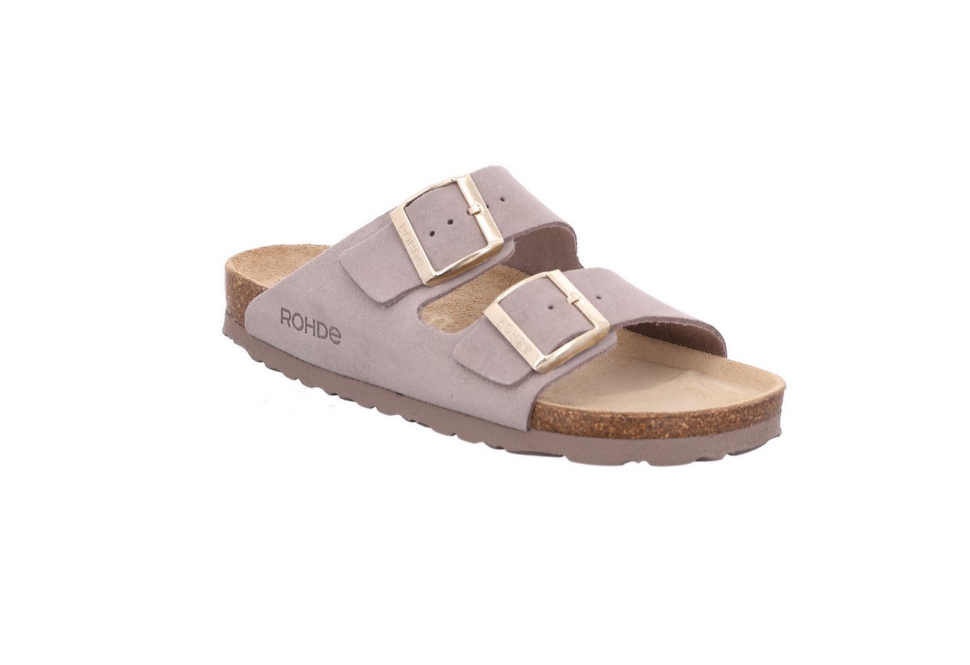 Rohde ALBA Pantolette Sommerschuh, Hausschuh, Zweischnaller, Strandschuh mit Softfußbett (beige)