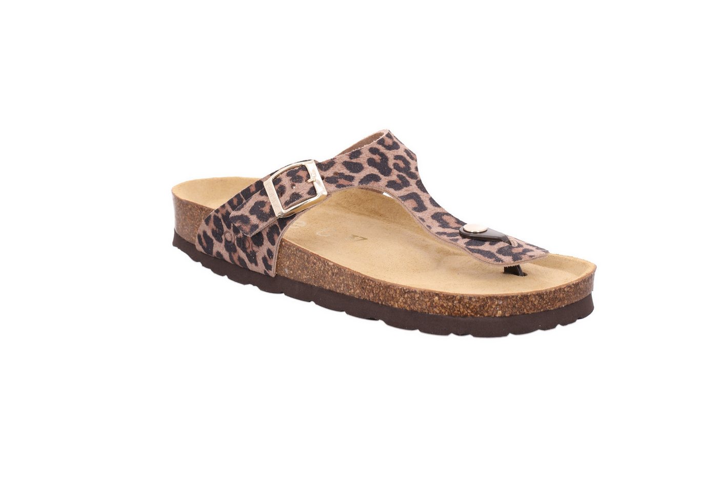 Rohde SUNNYS Zehentrenner Pantolette, Sommerschuh, Strandschuh im modischen Leo-Look