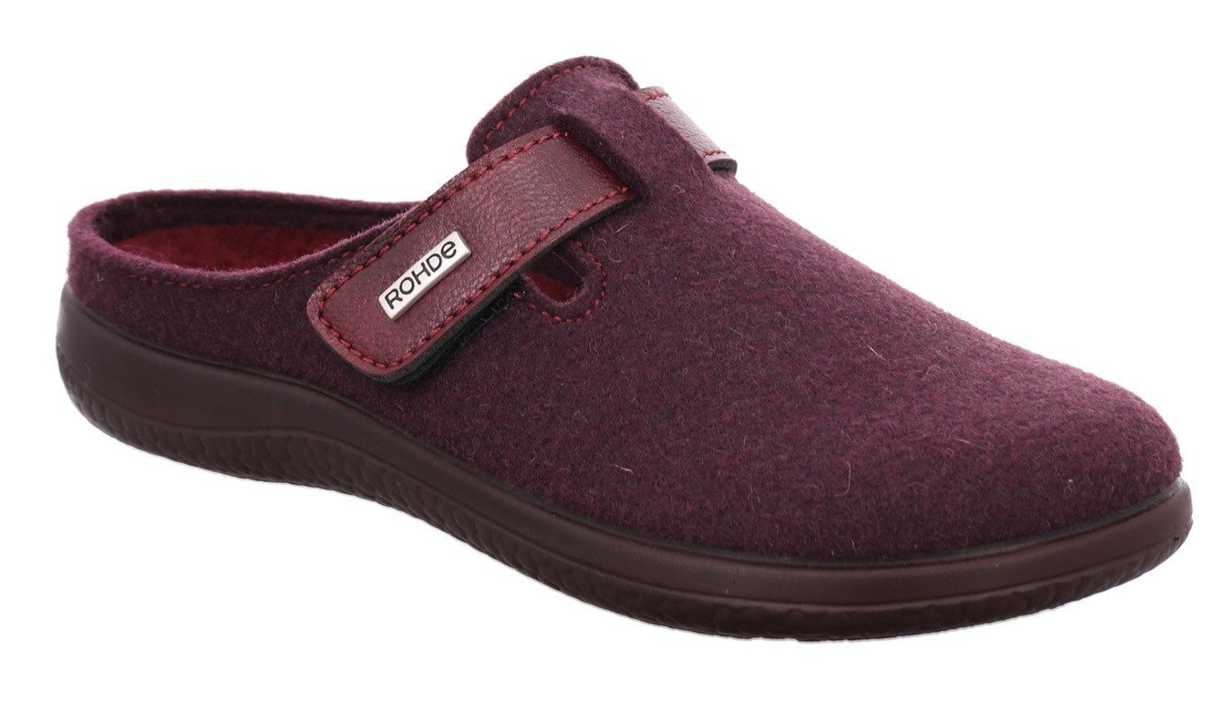 Rohde BARI Pantoffel Hausschuh, Clog mit Klettverschluss-Riemchen