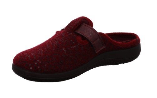Rohde BARI Pantoffel, Hausschuh, Clog, Schlappen in klassischer Optik (rot)