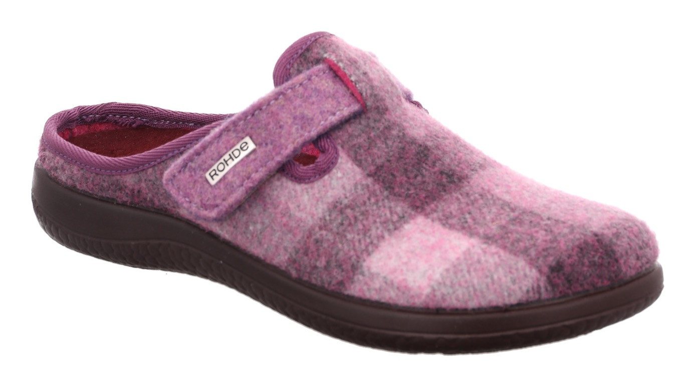 Rohde BARI Pantoffel Hausschuh, Schlappen, Clog, Homeslipper mit Klettverschluss