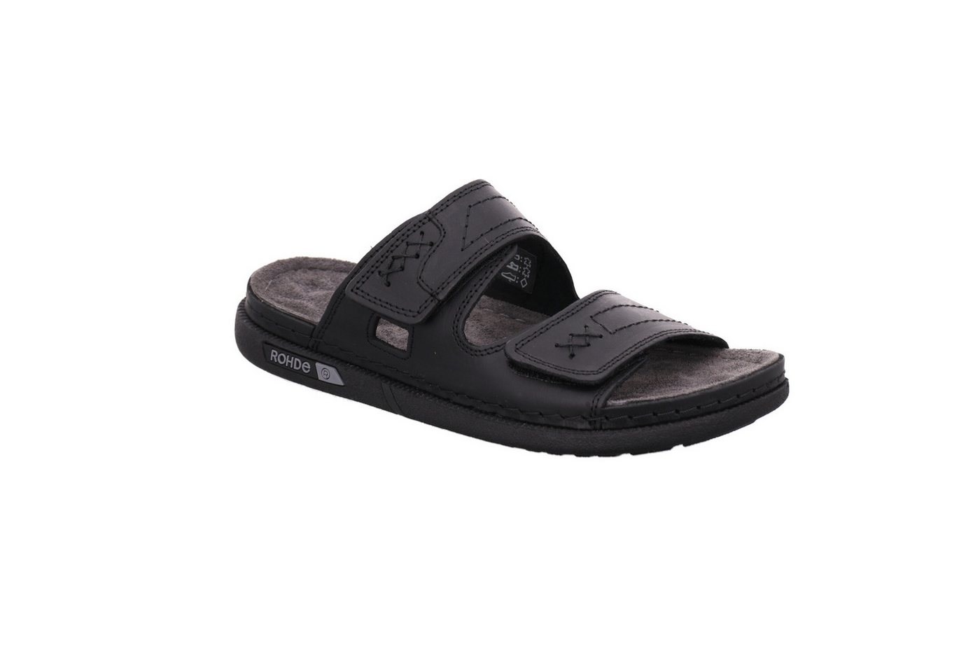 Rohde CENTO Pantolette Sommerschuh, Hausschuh mit zwei praktischen Klettverschlüssen