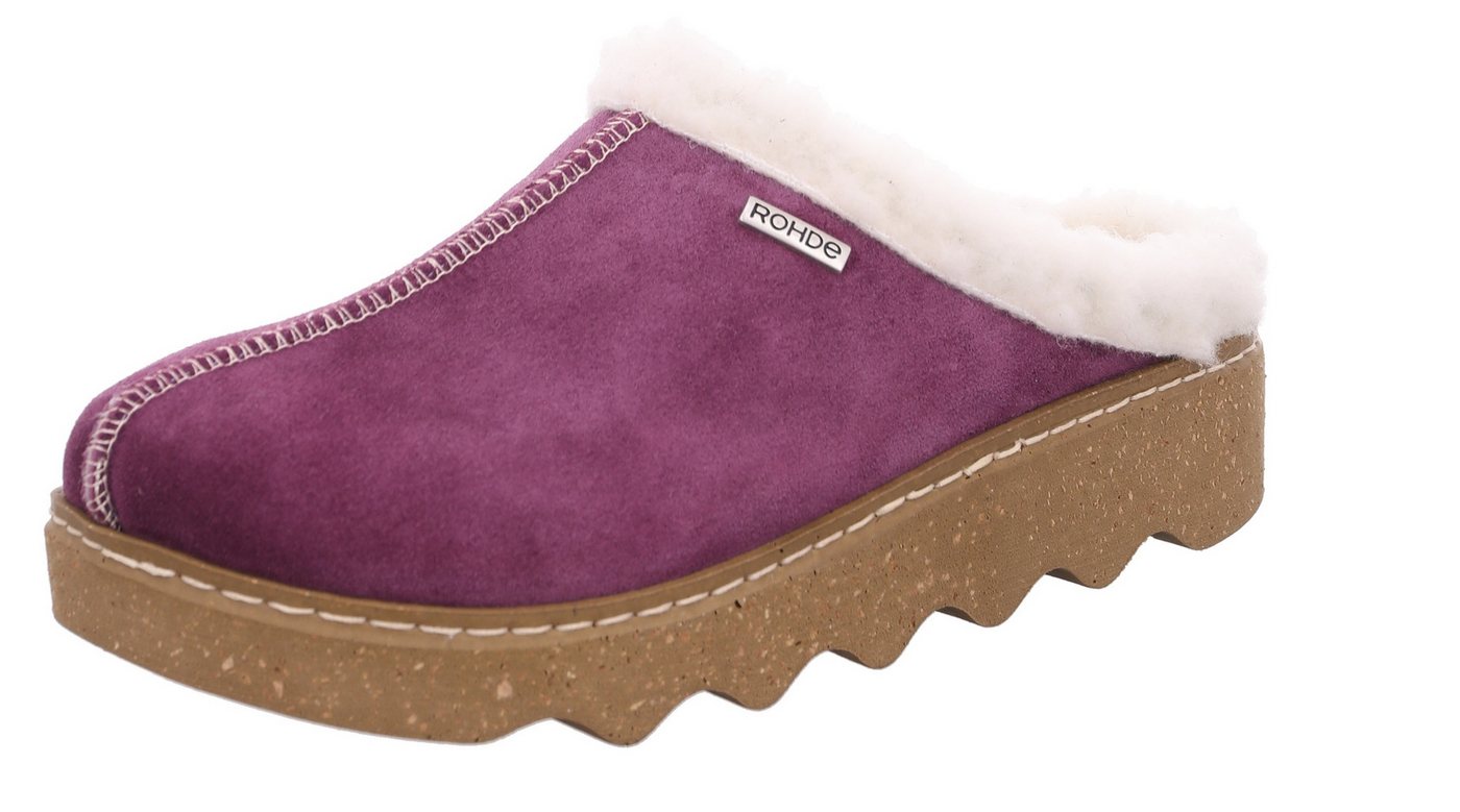 Rohde FOGGIA-D Pantoffel Hausschuh, Clog mit herausnehmbarer Innensohle aus Lammwolle