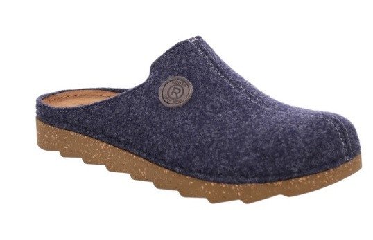 Rohde FOGGIA-H Pantoffel, Hausschuh, Clog, Schlappen mit Label (blau)