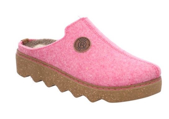 Rohde FOGGIA Pantoffel Hausschuh, Schlappen, Clog, Homeslipper mit Profilsohle (rosa)