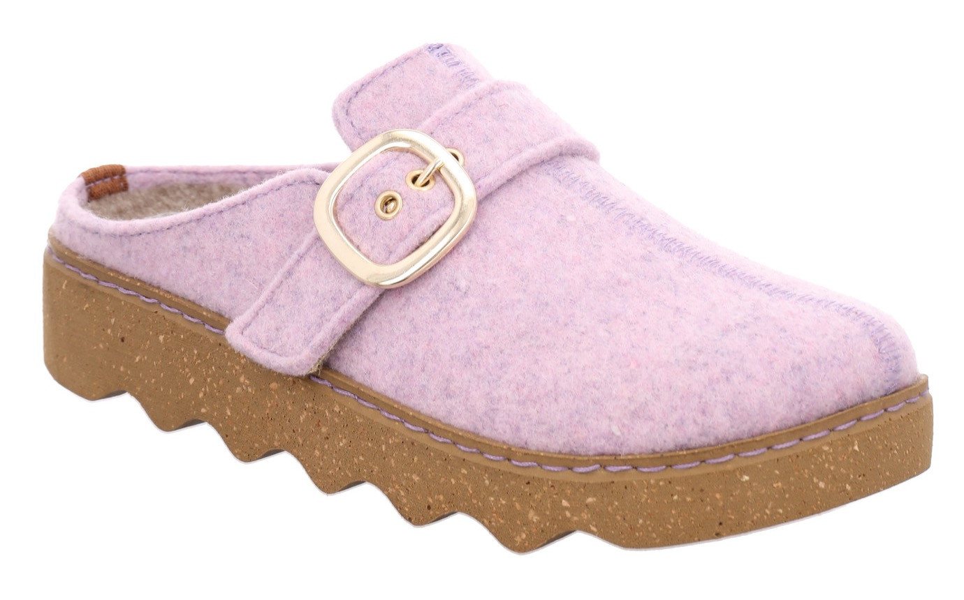 Rohde FOGGIA Pantoffel Hausschuh, Schlappen, Clog mit Plateausohle (rosa)