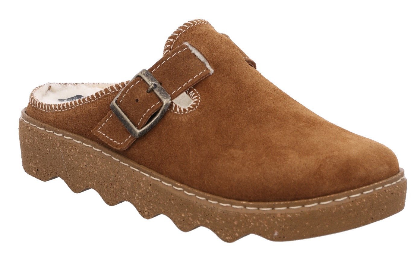 Rohde FOGGIA Pantoffel Homeslipper, Wohlfühlschuh mit Schnallenverschluss (braun)