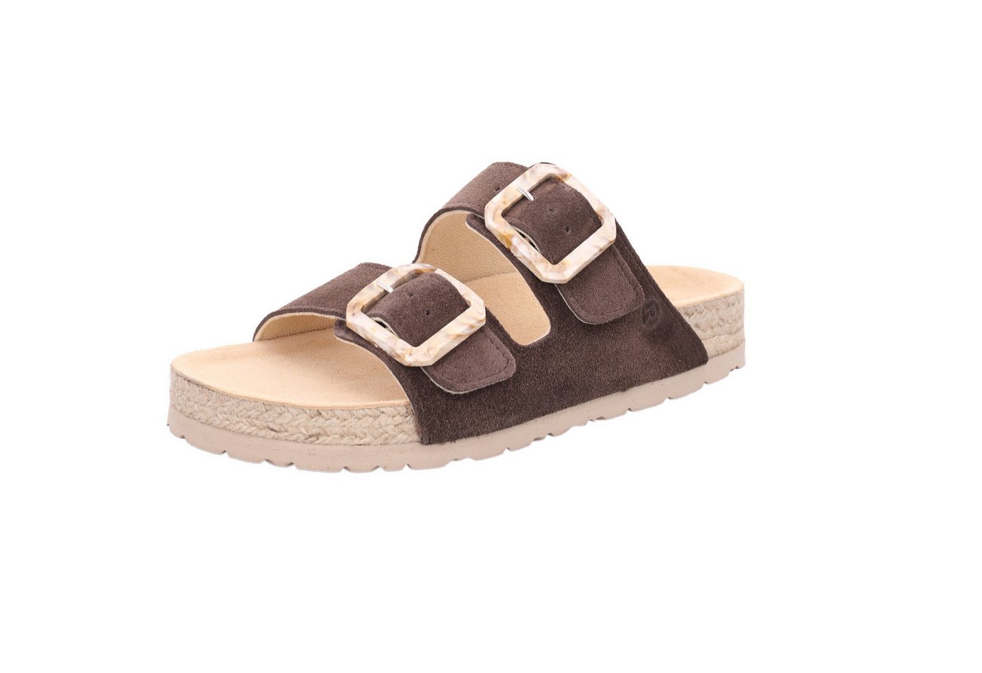 Rohde MATERA Pantolette Strandschuh, Urlaubsschuh, Sommerschuh mit Bast Plateau
